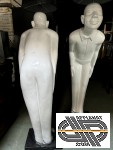 Lot 6 luminaires statues grandeur nature, personnage saluant et souriant