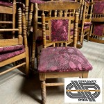 Lot 33 chaises rustiques assise & dossier motif floral brodé